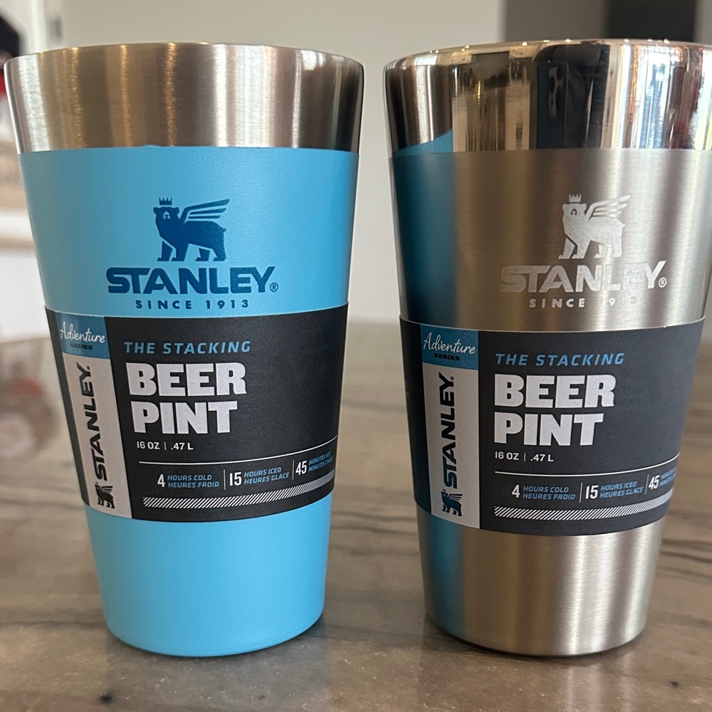 Stanley Adventure Blue and Silver Beer Pint Set